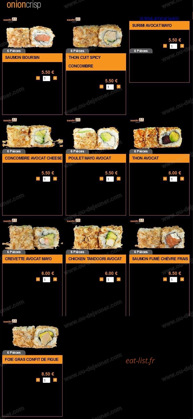 Sushi Story — carte page 10