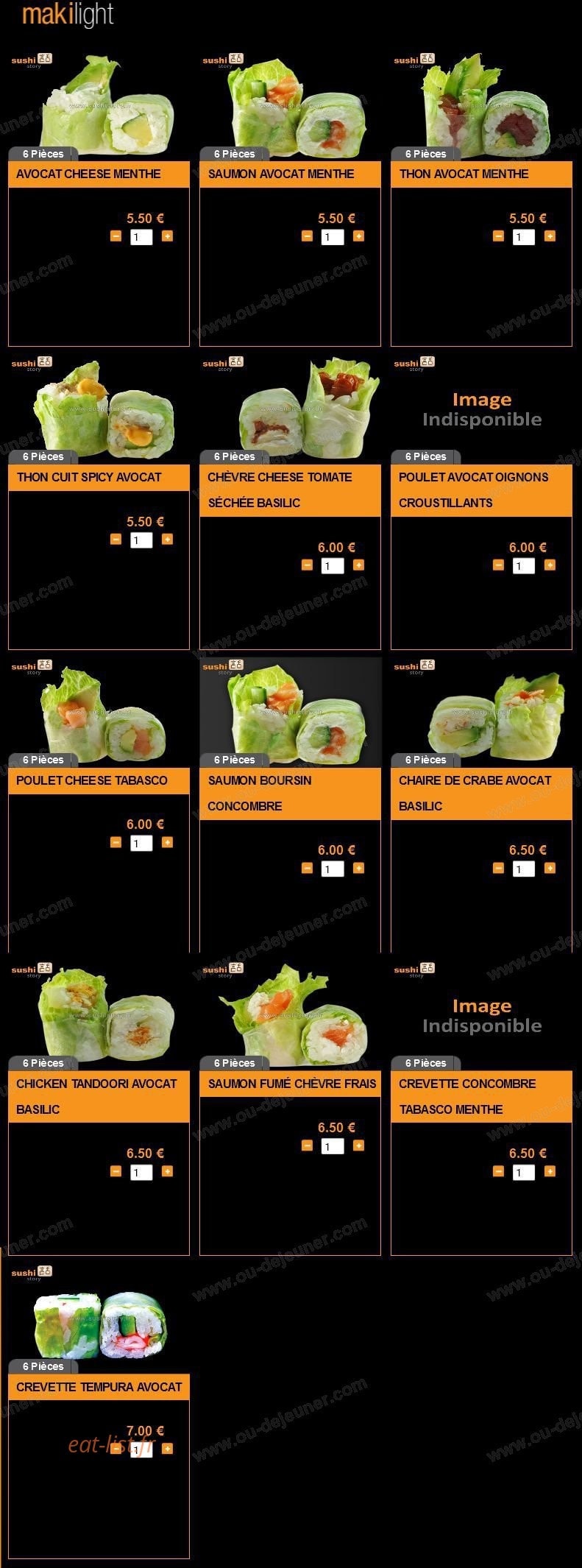 Sushi Story — carte page 6