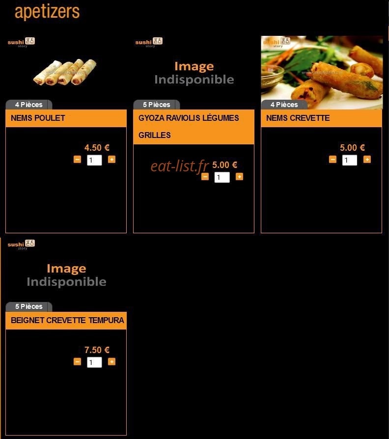 Sushi Story — carte page 18