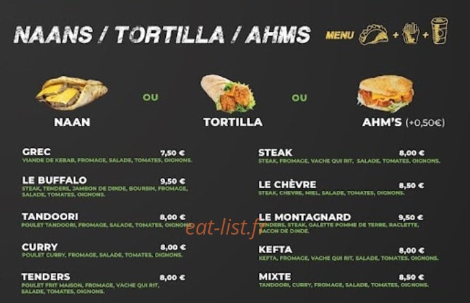 Ahmburgers — carte page 5
