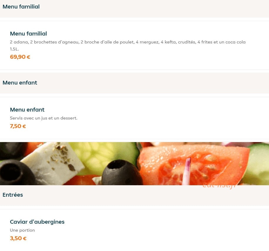 Aux 3 brochettes — carte page 1