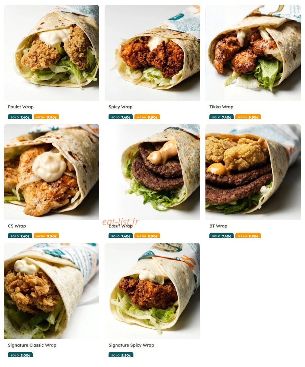 Chicken Spot — carte page 3