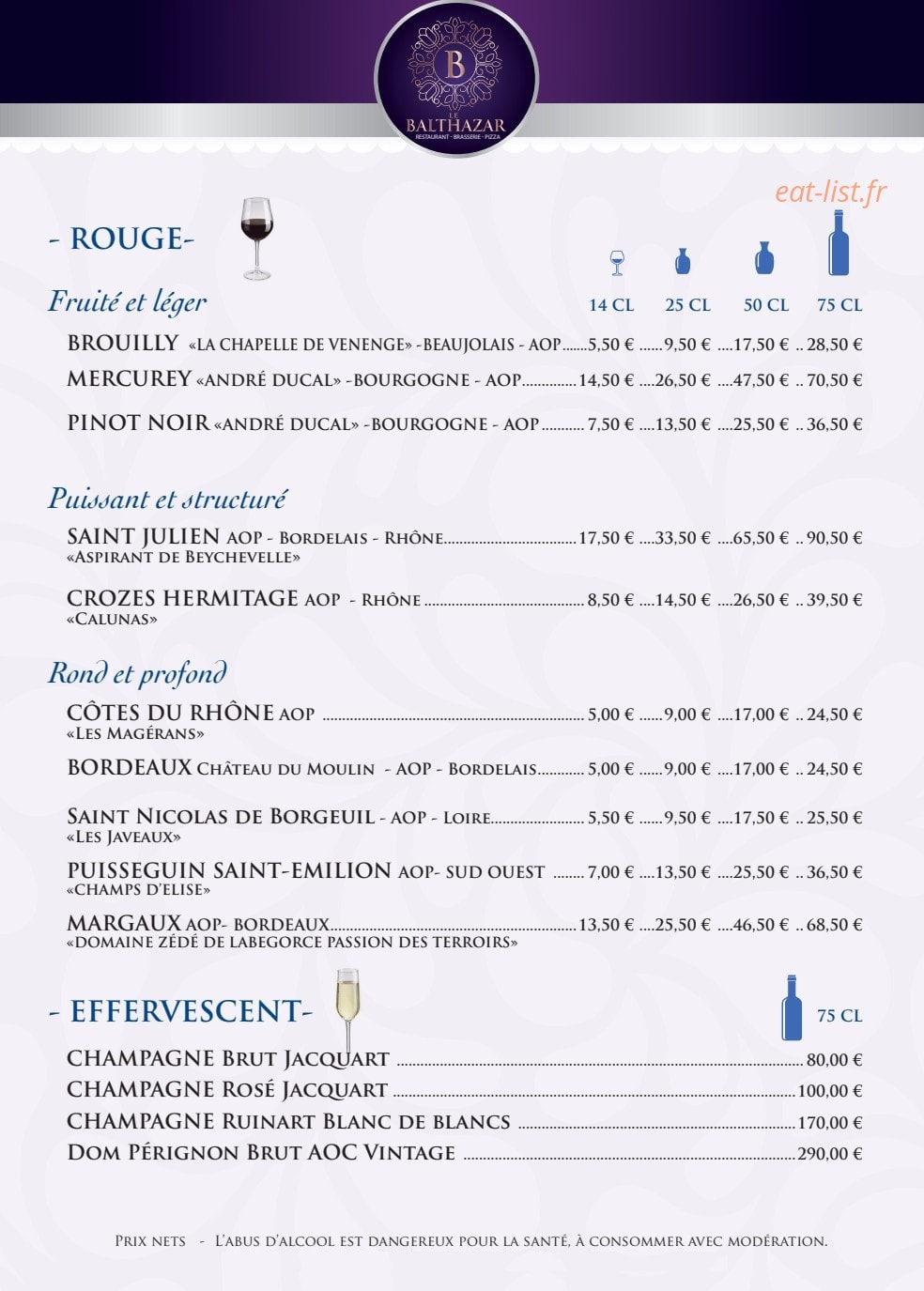 Le Balthazar — carte page 6