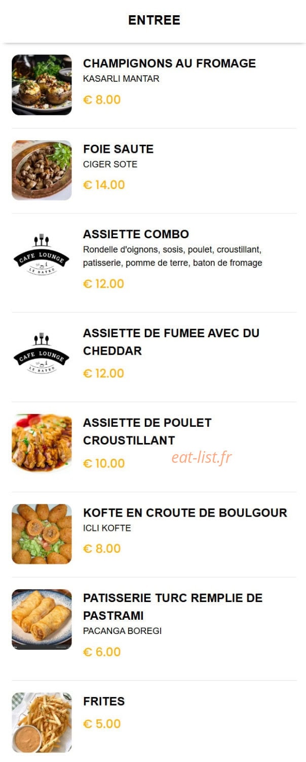 Le Rayko Lounge — carte page 2
