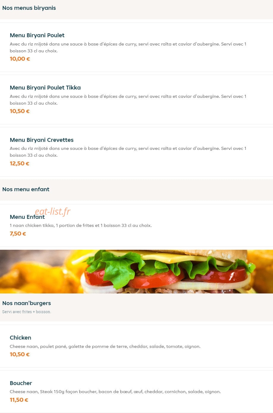 Le Tasty Naan — carte page 4