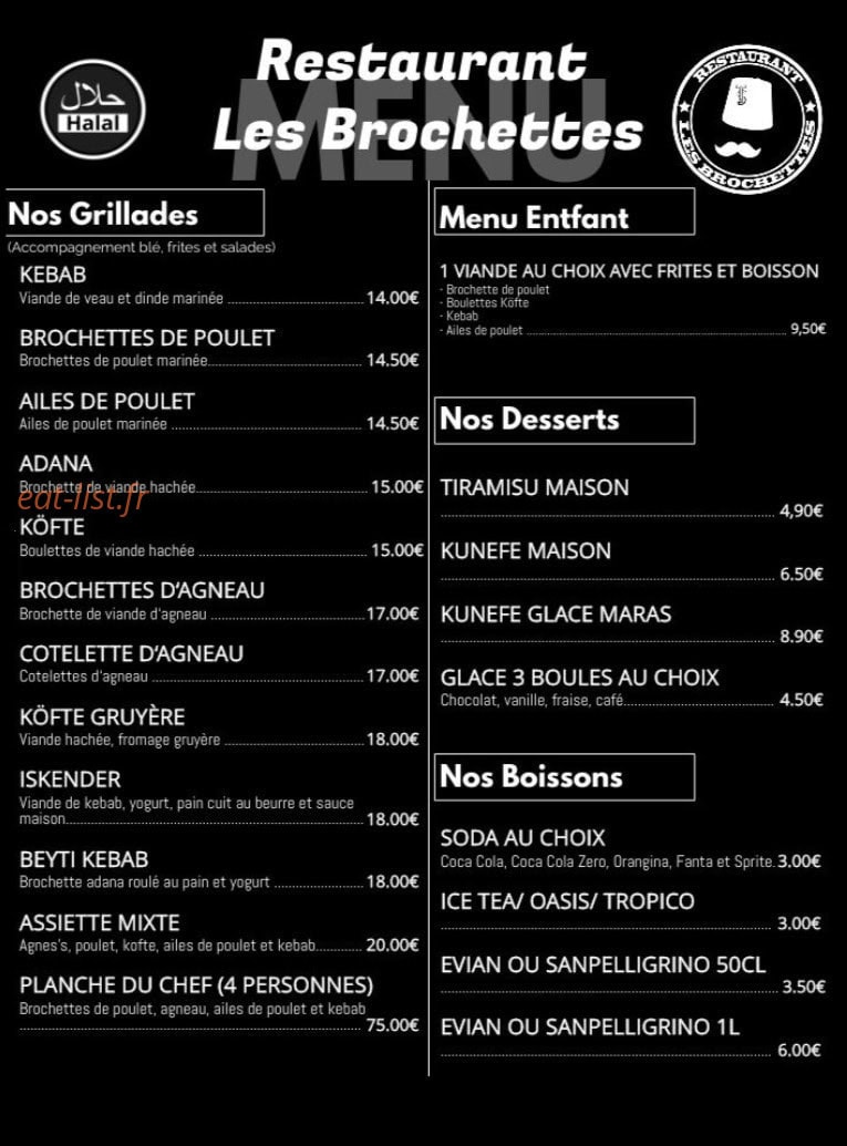 Les Brochettes — carte page 2