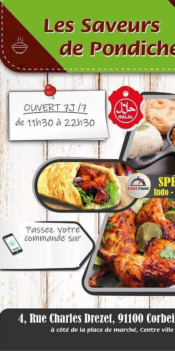 Les Saveurs de Pondichéry — carte page 1