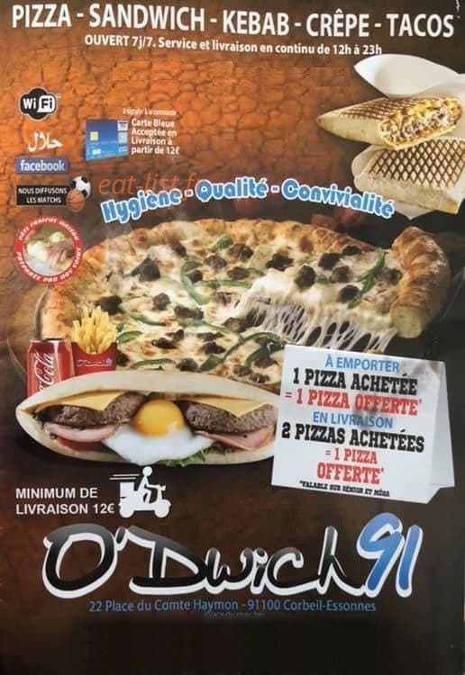 O'dwich 91 — carte page 1
