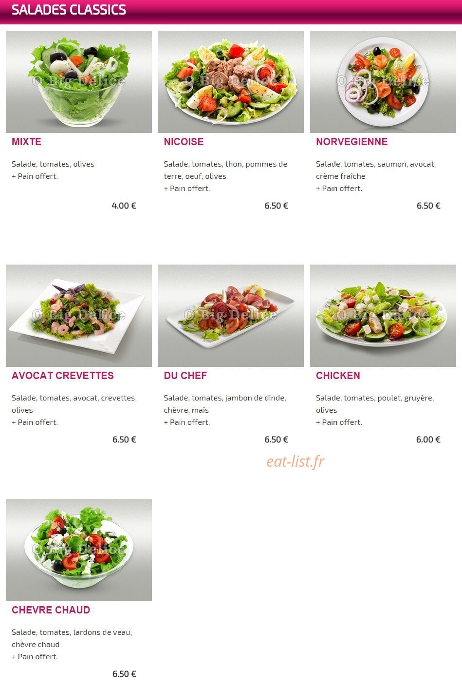 Obig delice — carte page 12