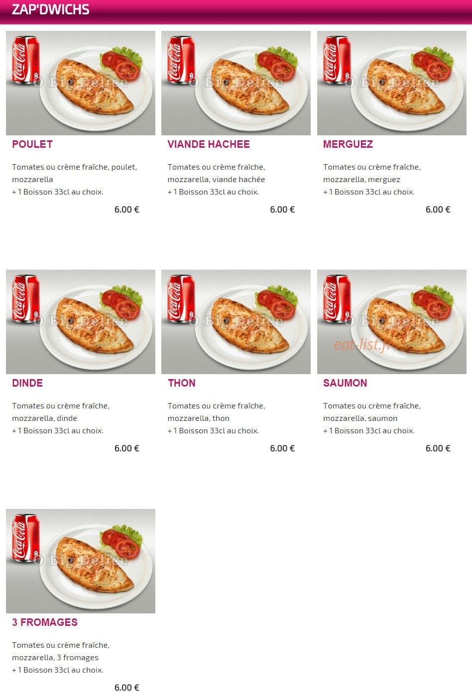 Obig delice — carte page 10