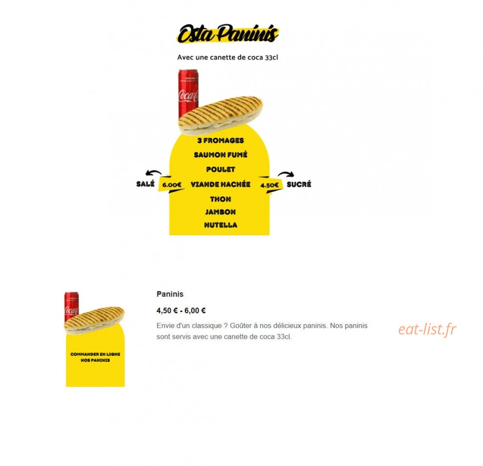 Osta Pizza — carte page 11