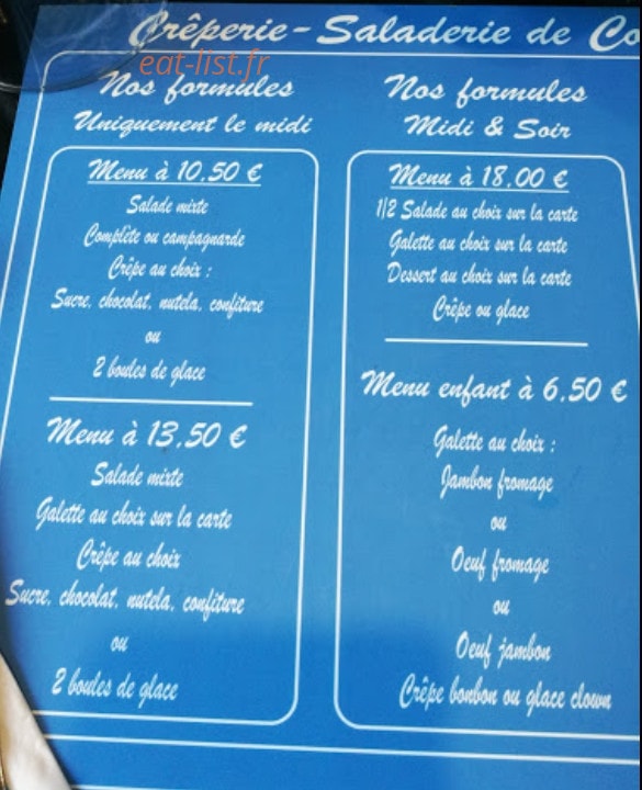 Restaurant du Moulin — carte page 1