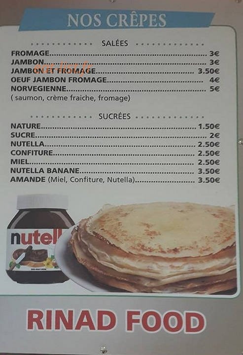 Rinad Food — carte page 3
