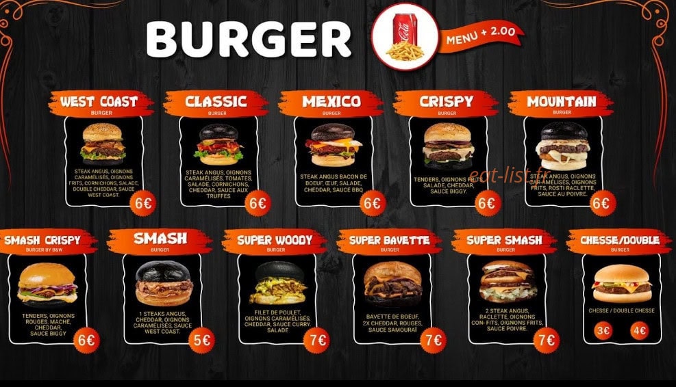 Star burger — carte page 5