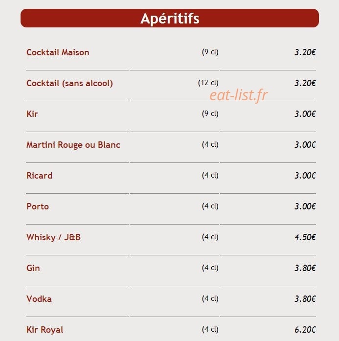 Carte et menu de Sushi Kyo Futao à Corbeil Essonnes — Les apéritifs