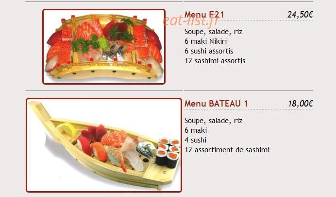 Carte et menu de Sushi Kyo Futao à Corbeil Essonnes — Les menus spéciales(suite)