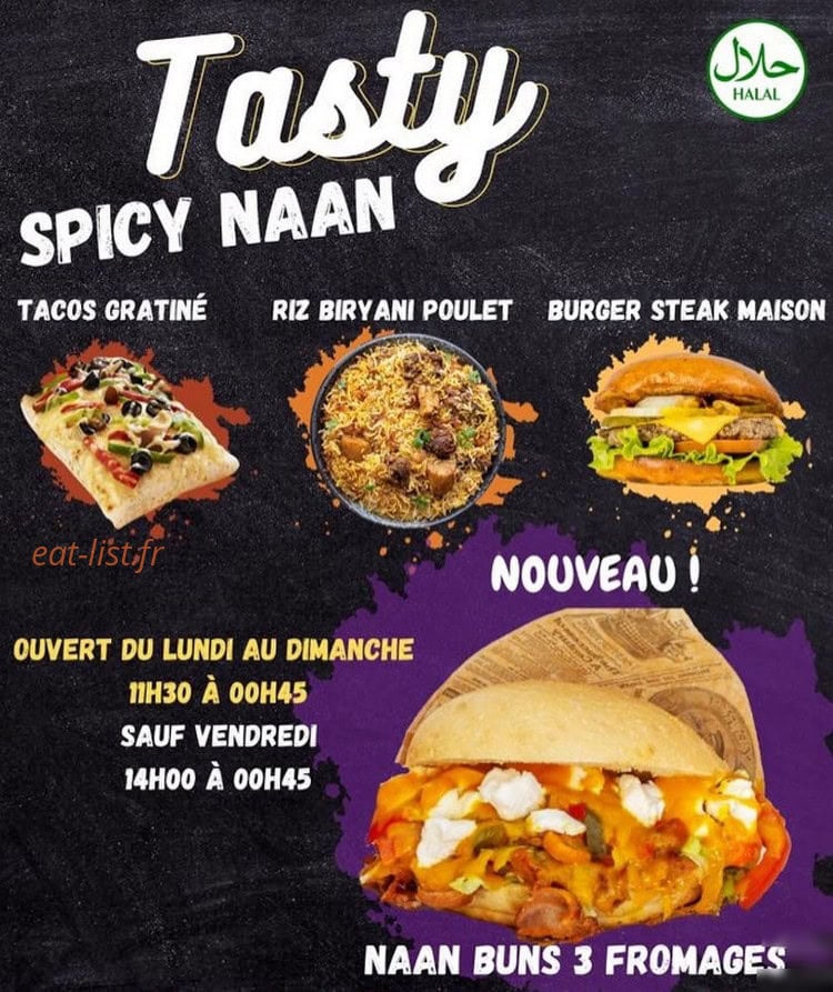 Tasty Spicy Naan — carte page 1