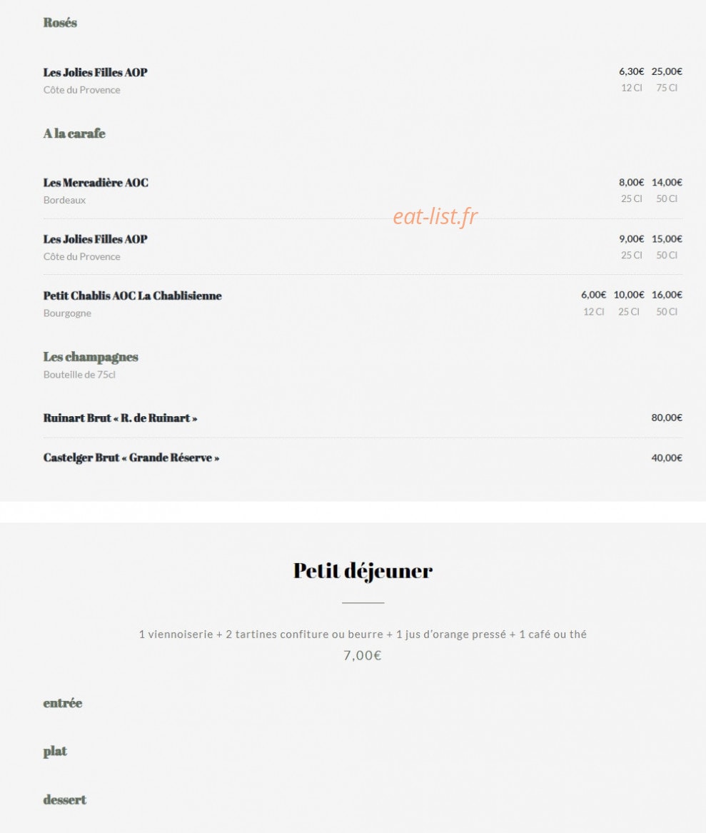 Café de la Presse — carte page 12