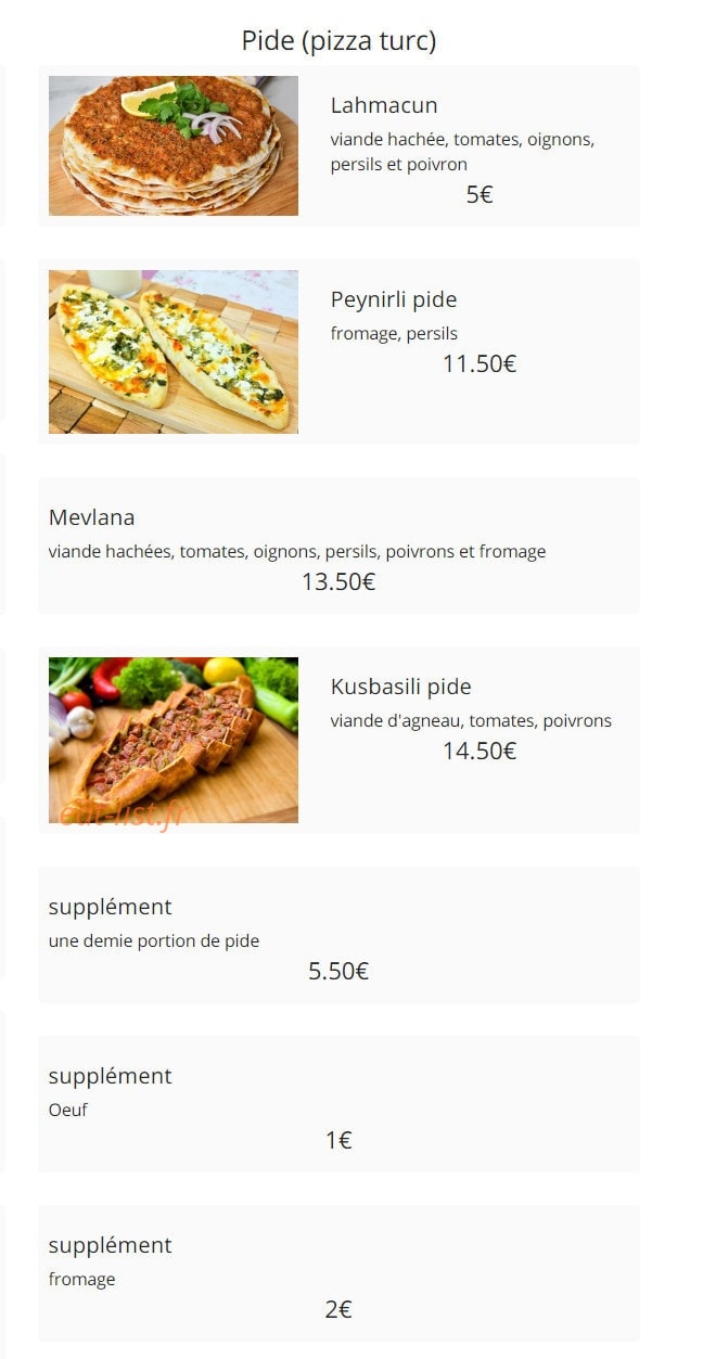 Restaurant Rodi — carte page 9