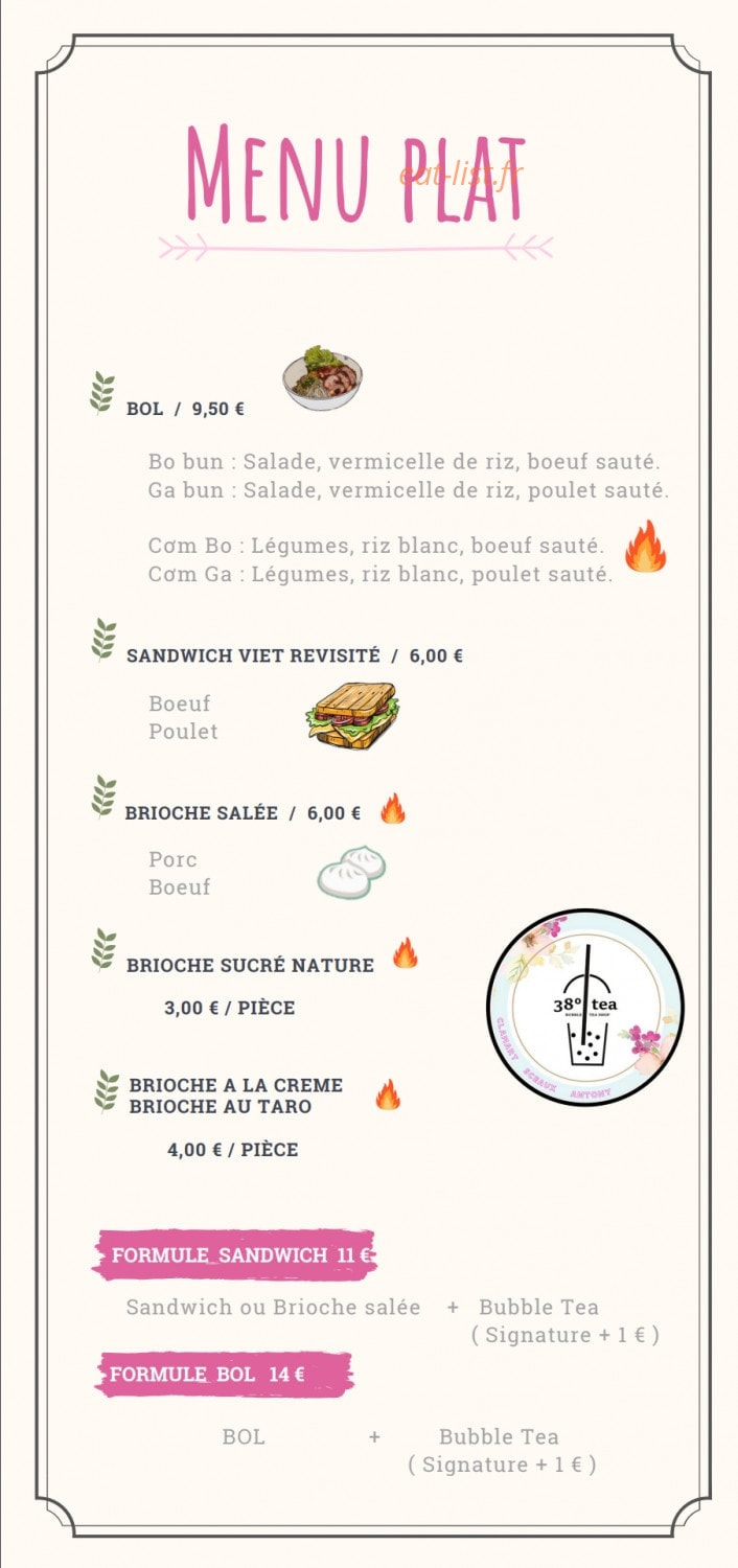 38° Tea — carte page 3