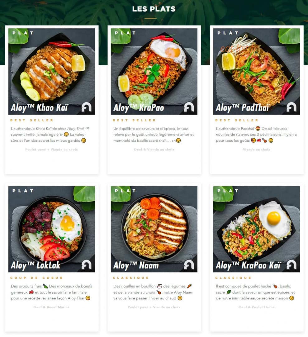 Aloy Thai — carte page 1