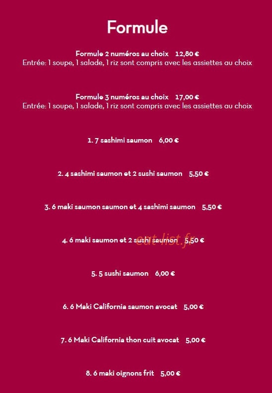 Food Asia — carte page 3