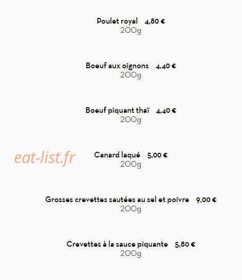 Food Asia — carte page 9