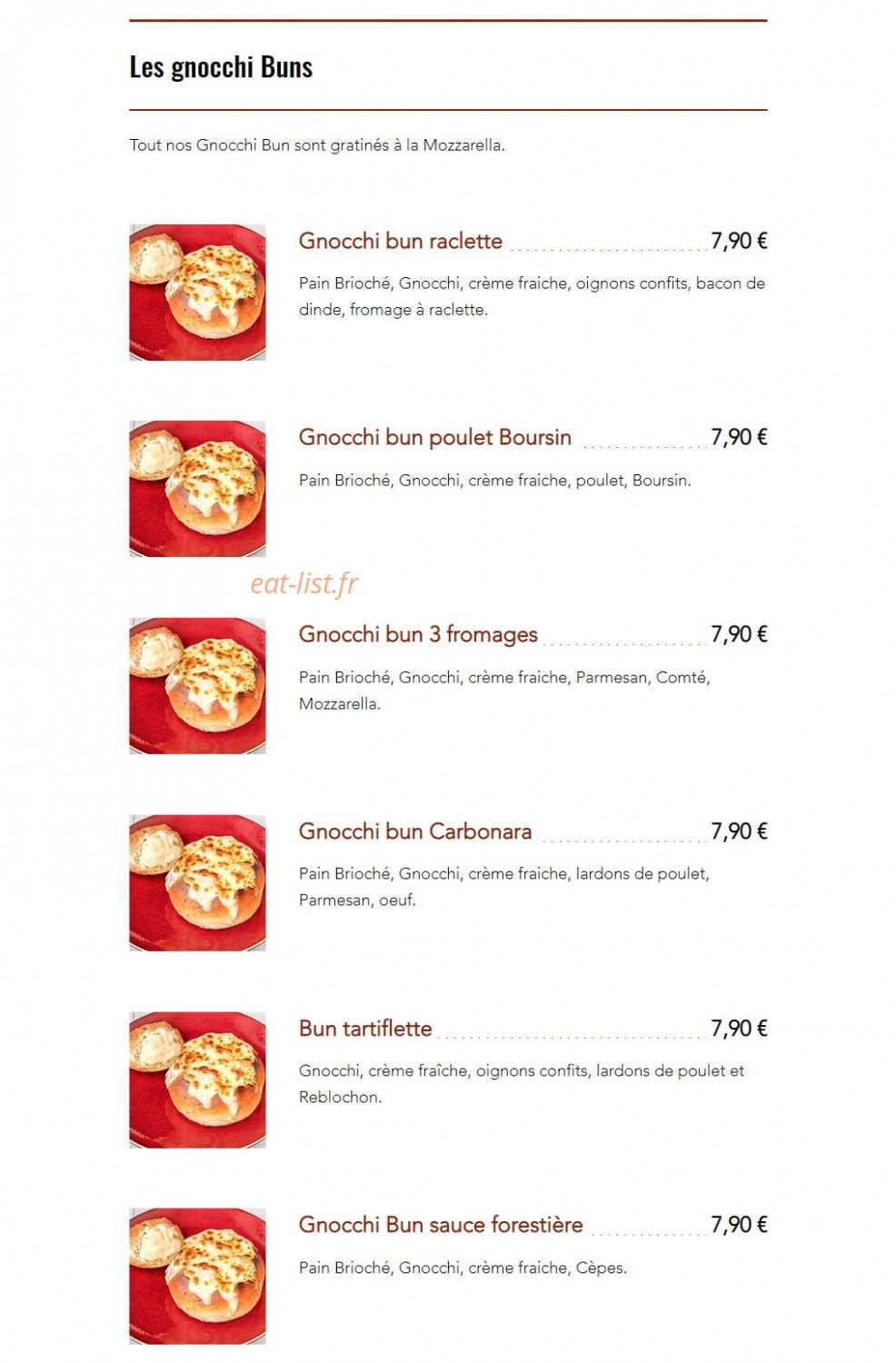 La Gnocchiserie — carte page 3