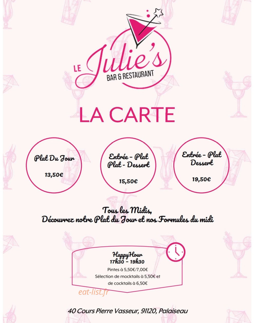 Le Julie's — carte page 1