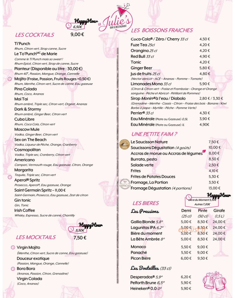 Le Julie's — carte page 3