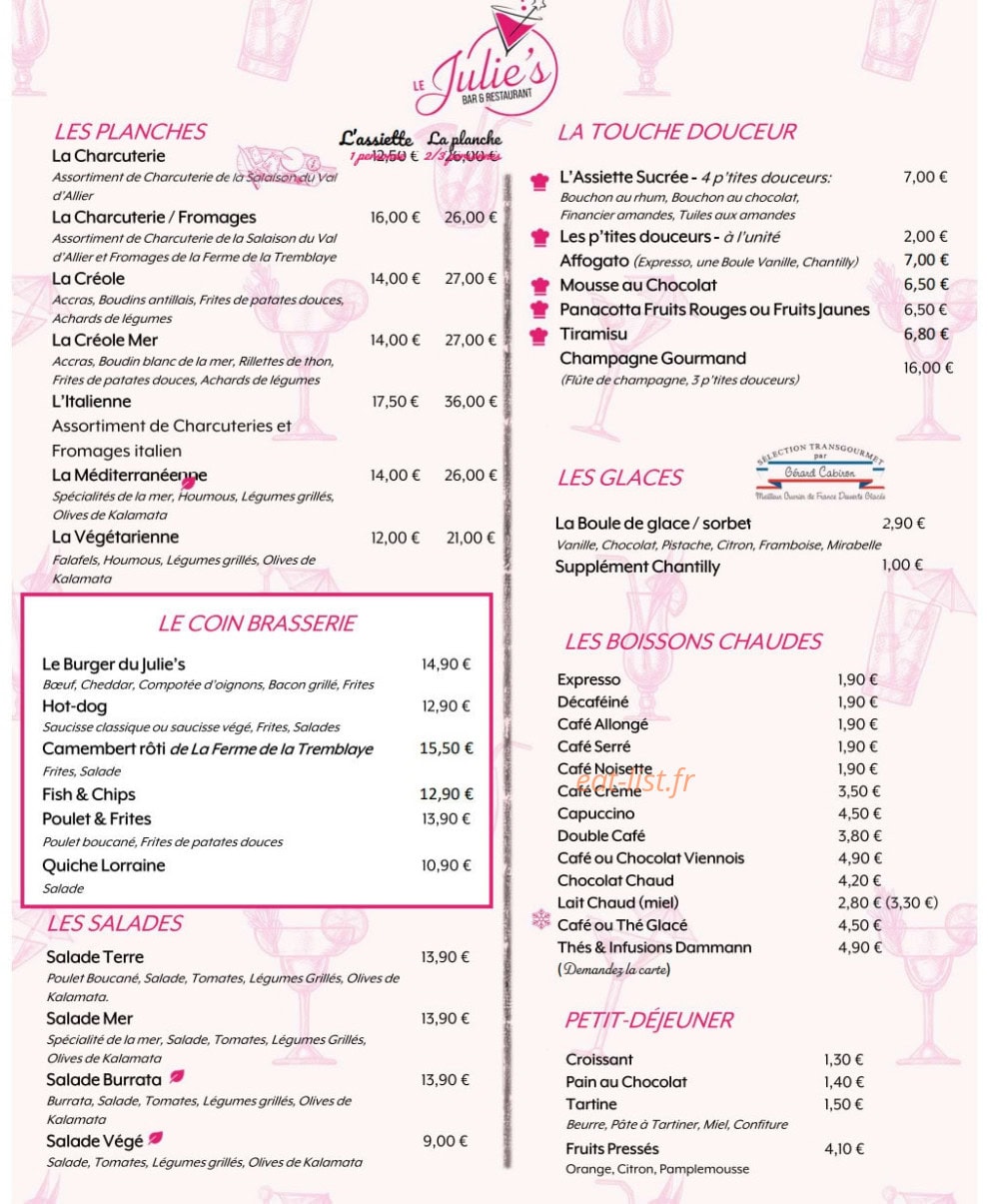Le Julie's — carte page 2