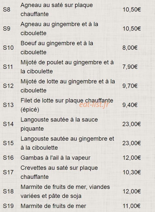 Le Mandarin Palaiseau — carte page 11