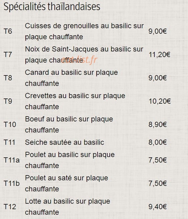 Le Mandarin Palaiseau — carte page 12