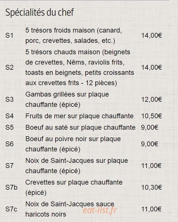 Le Mandarin Palaiseau — carte page 10