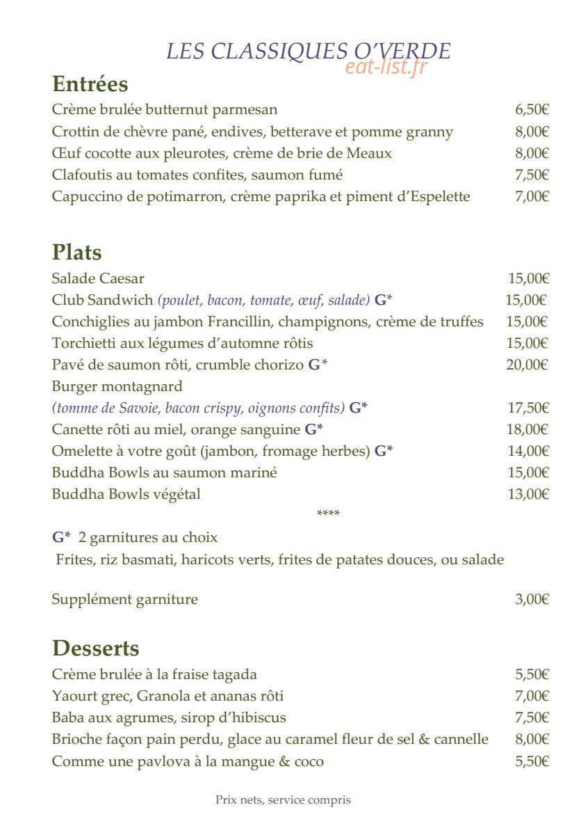 O'Verde — carte page 1