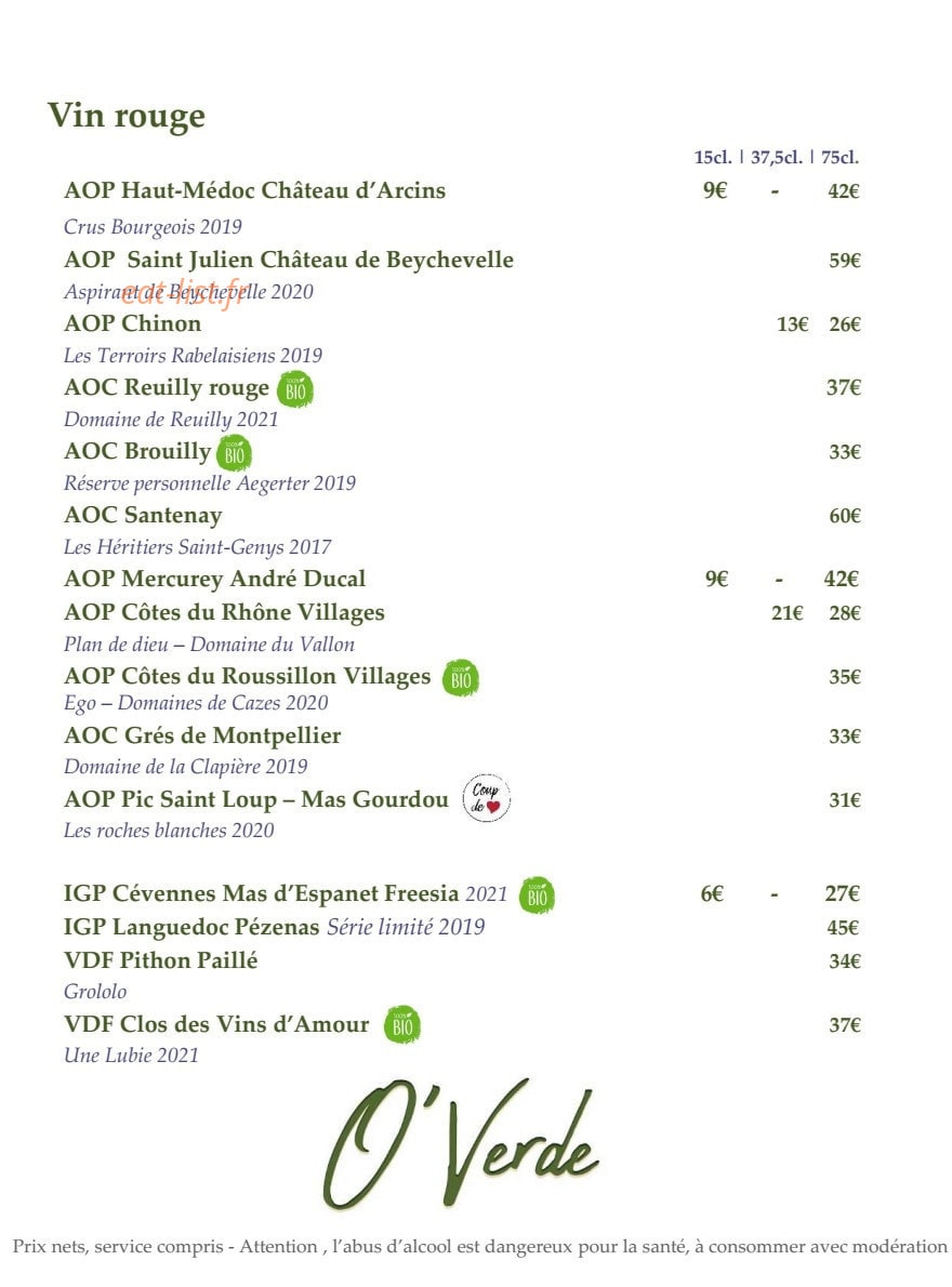 O'Verde — carte page 3