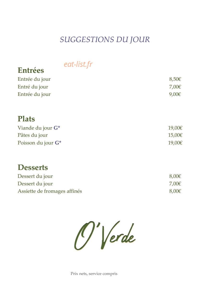 O'Verde — carte page 2