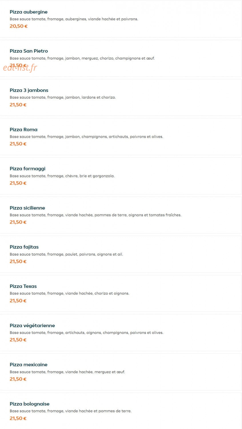 Perfecto Pizza — carte page 6
