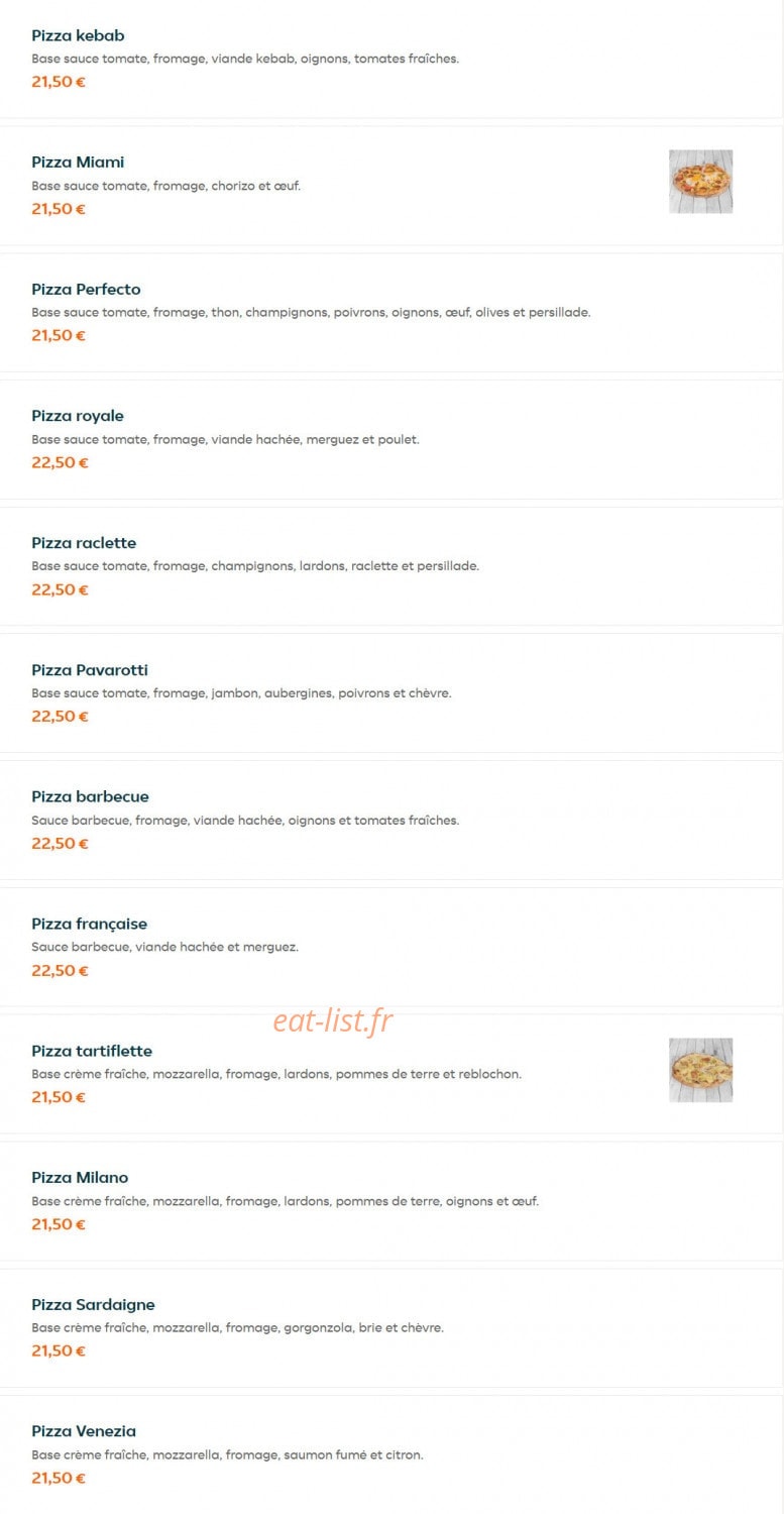 Perfecto Pizza — carte page 7