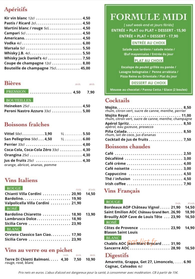 Restaurant Napoli — carte page 3
