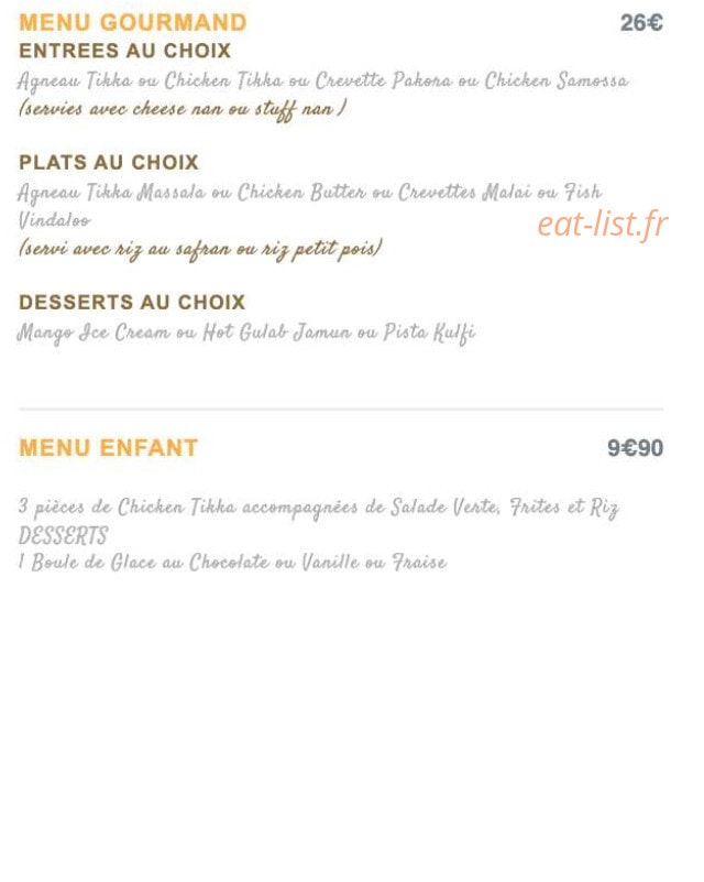 Taj Bollywood — carte page 14