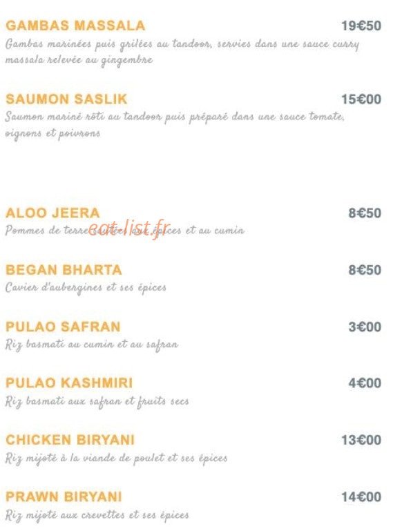 Taj Bollywood — carte page 5