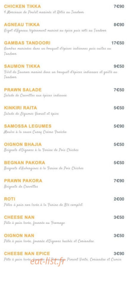 Taj Bollywood — carte page 2