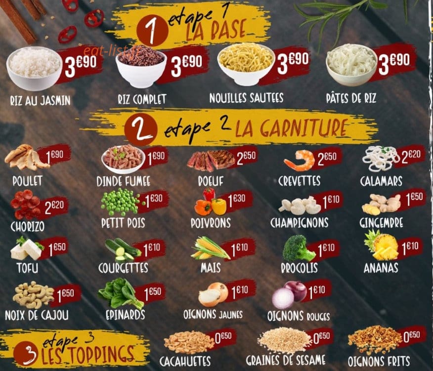 Wok B — carte page 1