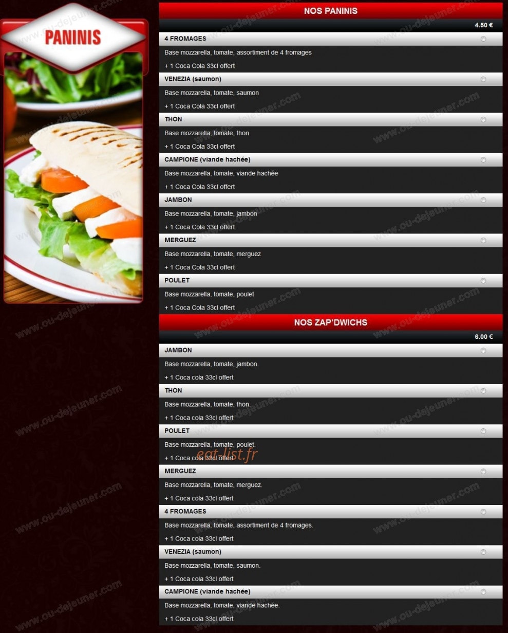 Andiamo Pronto Pizza — carte page 5