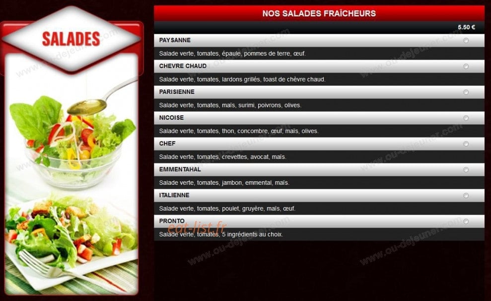 Andiamo Pronto Pizza — carte page 7