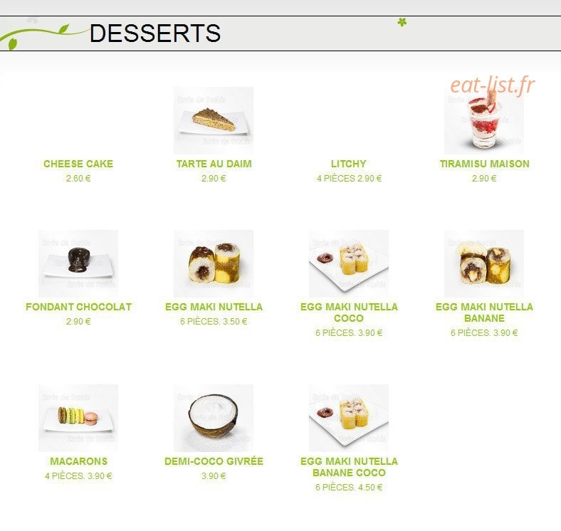 Envie de Sushi — carte page 5
