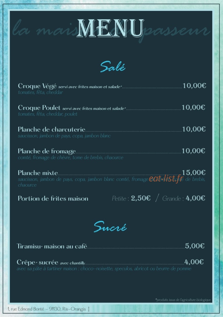 La Maison du Passeur — carte page 1