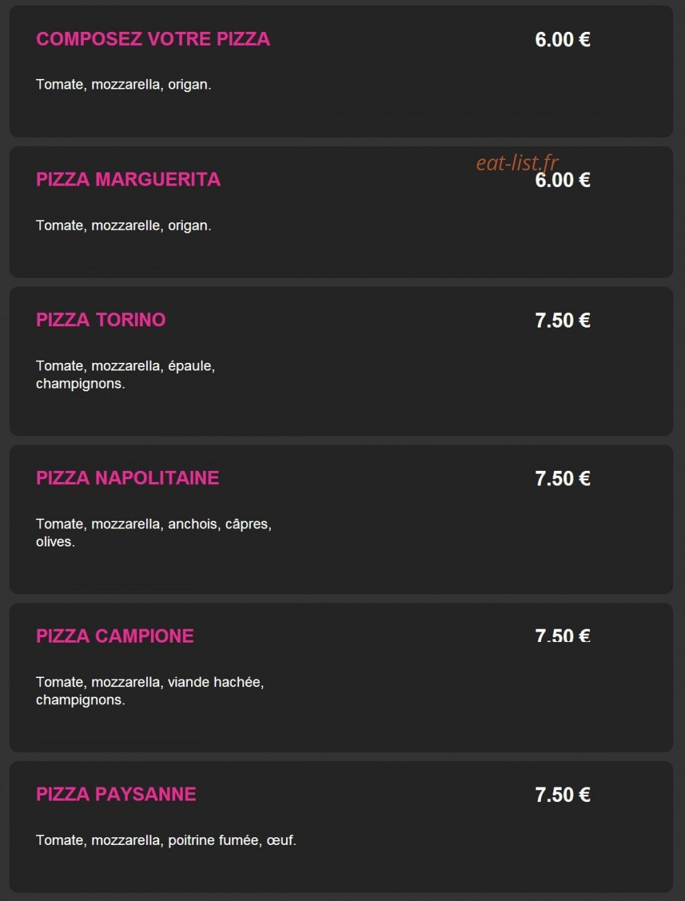 Pizza milano 91 — carte page 5