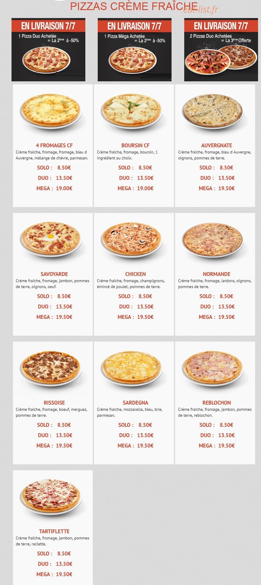 Rapido Pizza — carte page 5